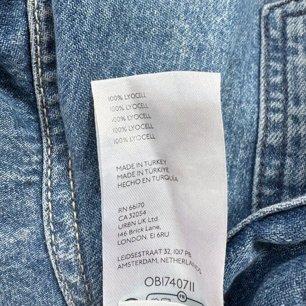 NWT Free People Reina Cargo Long Jean Shorts Blue XS - Picture 7 of 13
